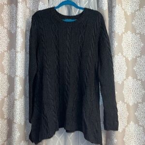 Jeanne Pierre Grey Cable Knit Sweater – Size XL – 100% Cotton – RN 50986